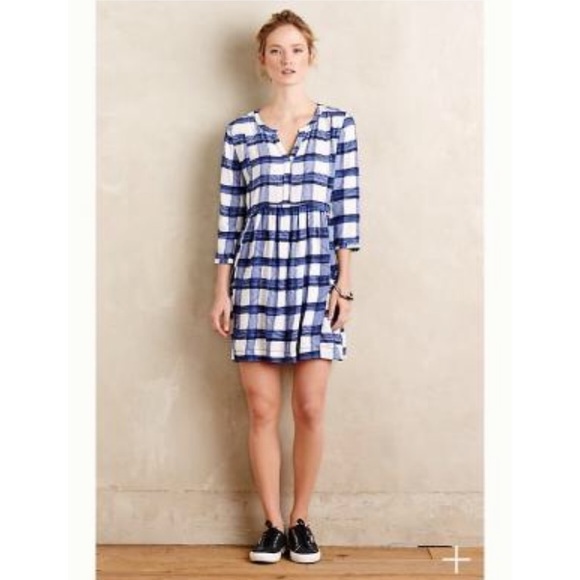 Anthropologie Dresses & Skirts - Anthropologie Maeve Devery Blue Plaid Cargo Dress